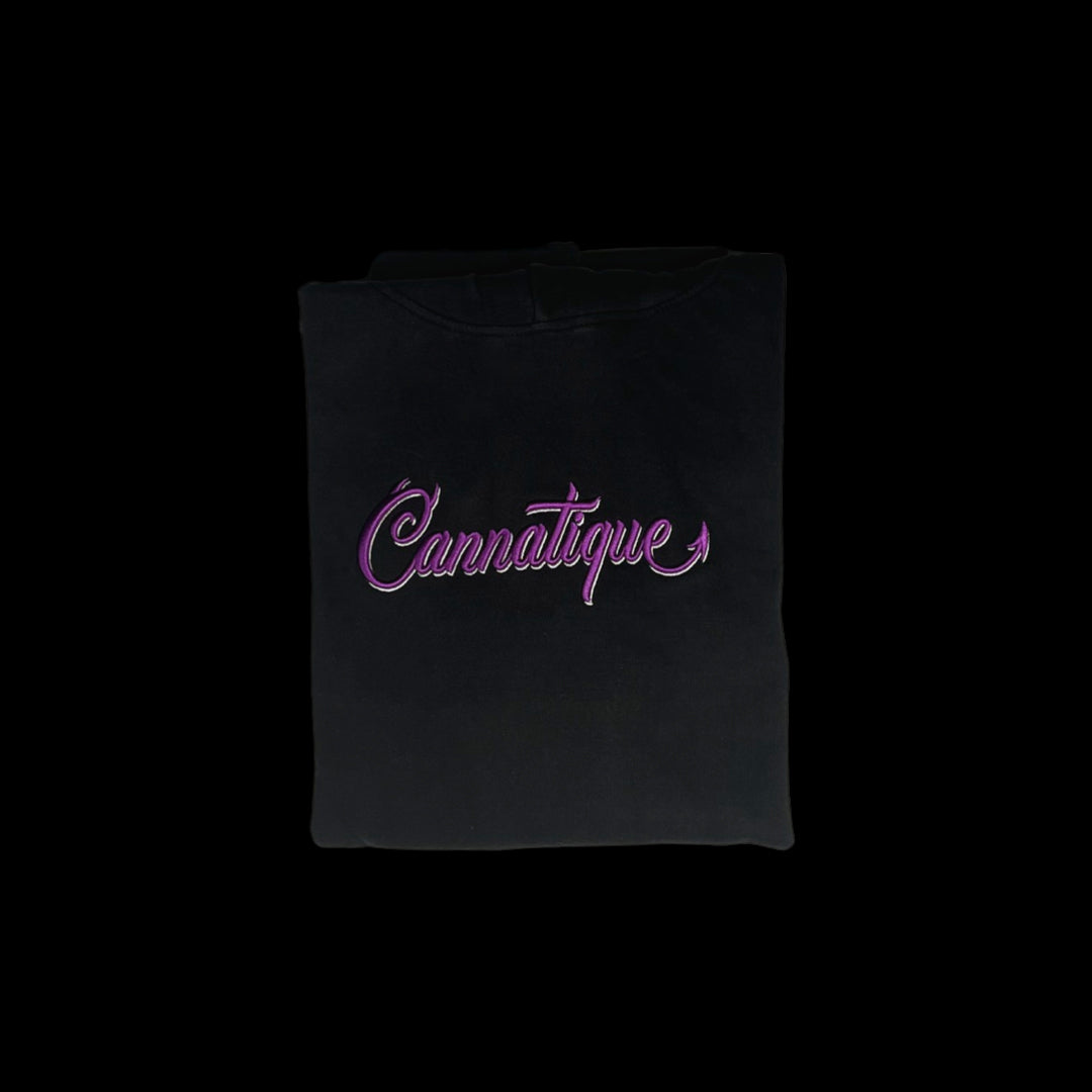 Black Cannatique Embroidered Hoodie