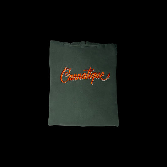 Green Cannatique Embroidered Hoodie