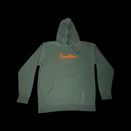 Green Cannatique Embroidered Hoodie